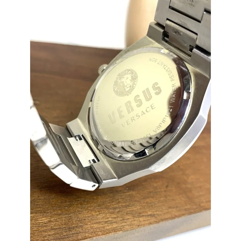 Versus by Versace Men's Watch VSP1P1921 Quartz Blue Gray Dial Silver Steel 42mm